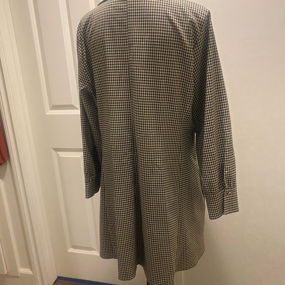 Zara Women’s winter shirt dress checker plaid collared black white midi new xl - Picture 16 of 16